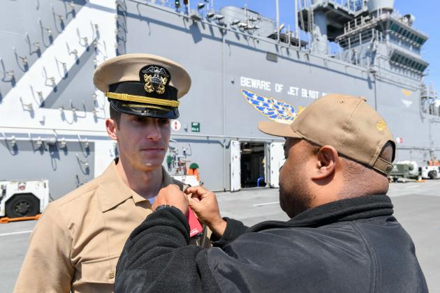 Hagerstown native receives promotion aboard USS Boxer