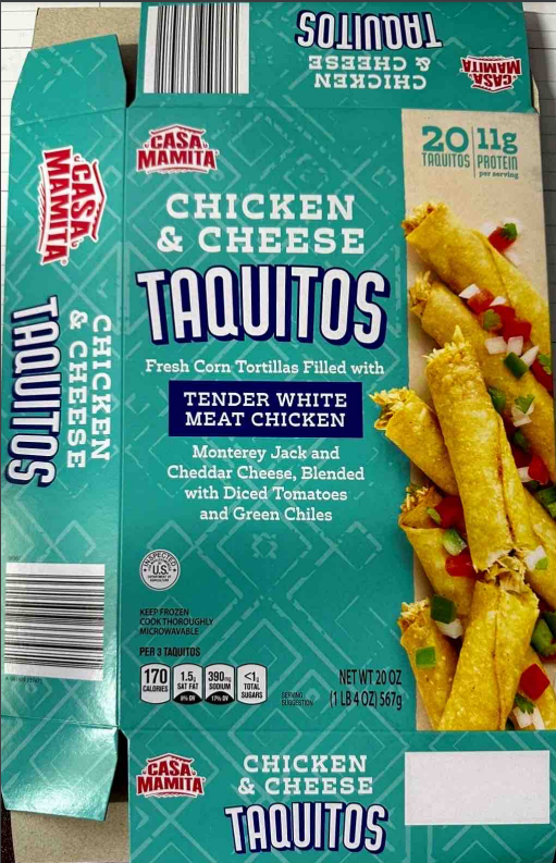 Bestway Sandwiches recalls 24,870 pounds of chicken and cheese taquito sold at Aldi