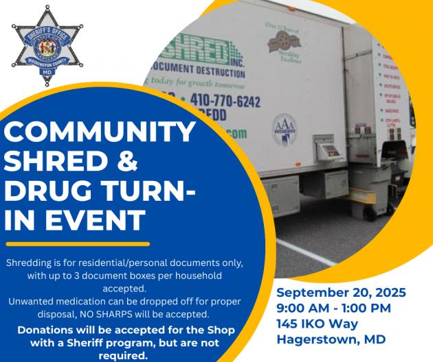 Safely shred documents, dispose meds Sept. 20 at sheriff's office