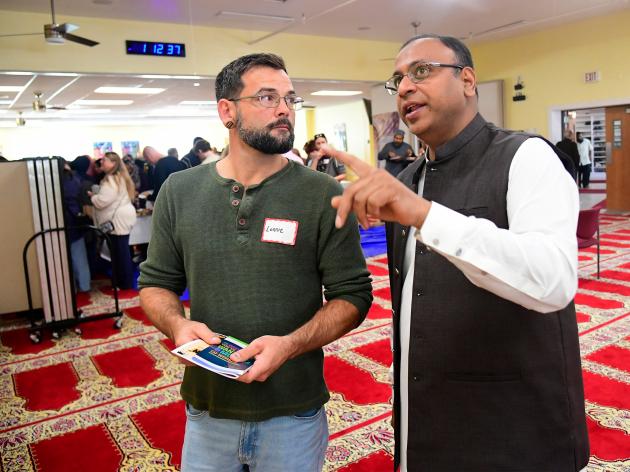 Scenes from Islamic Society of Western Maryland's open house of Hagerstown-area mosque