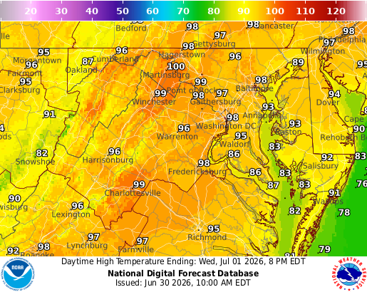 National Weather Service issues 3 Extreme Heat Warnings in Maryland areas